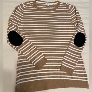 Gold & cream striped Market & Spruce crew neck sweater - sz M
